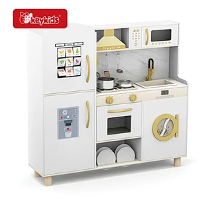 Kids Wooden Play Kitchen Set - Features Full Mini Appliances Realistic Pretend Cooking W10C992